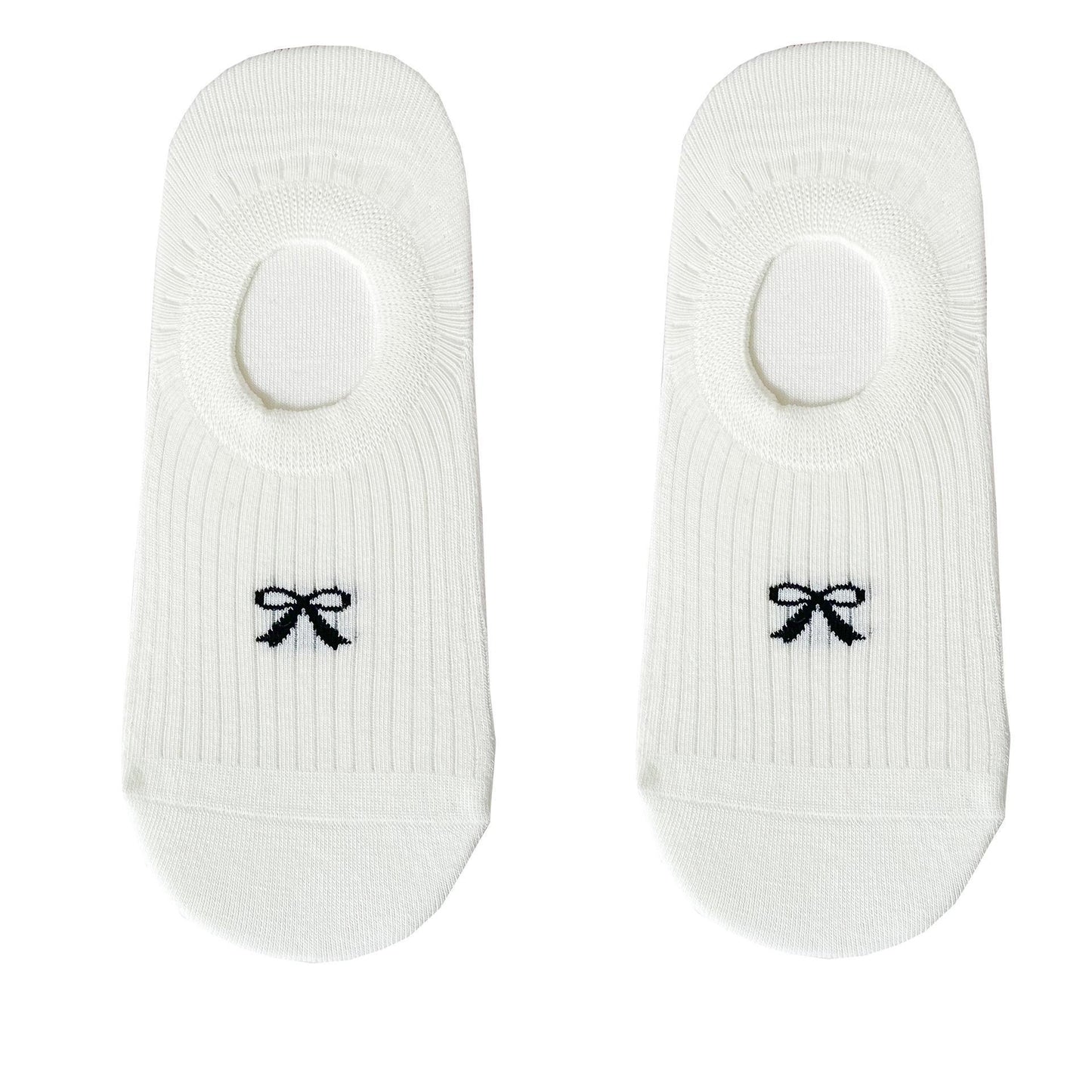 Summer Bow Socks Thin Shallow Mouth Invisible Non-slip Tight
