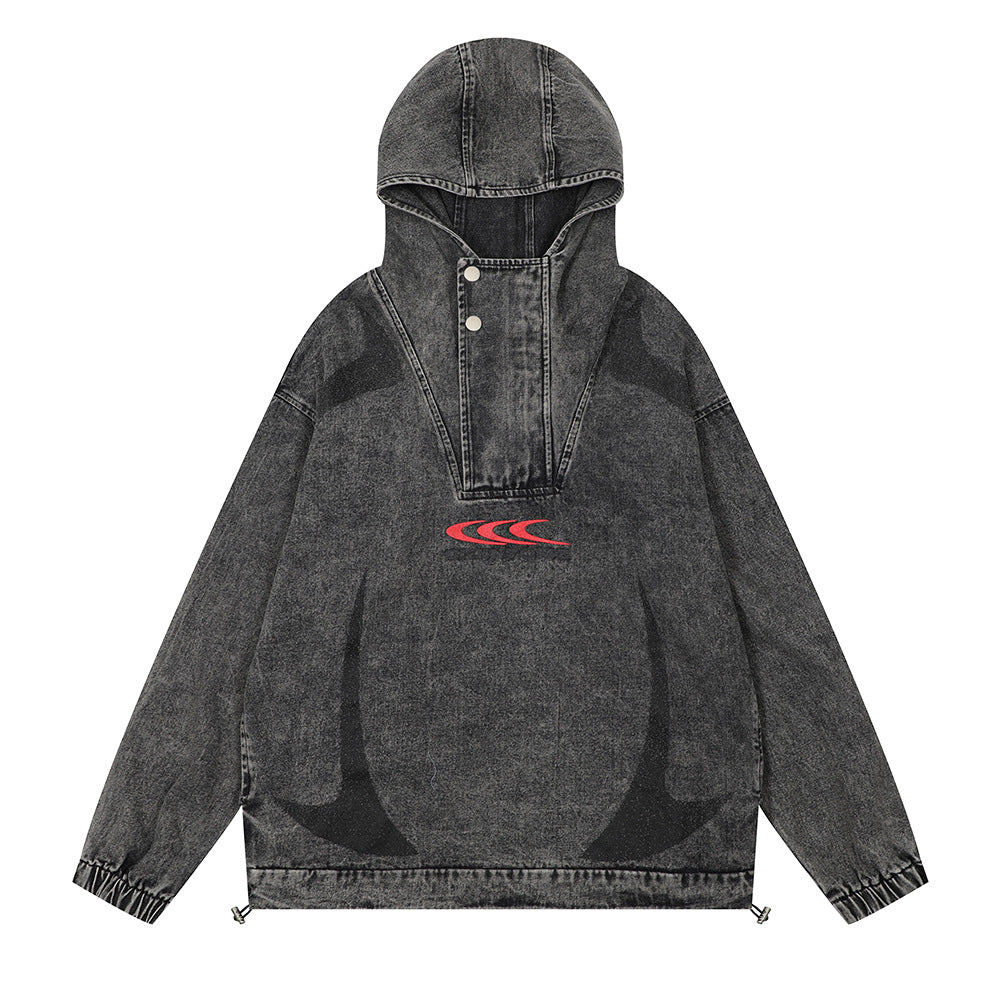 Men's Washed And Worn Side Seam Sidekick Hooded Jacket