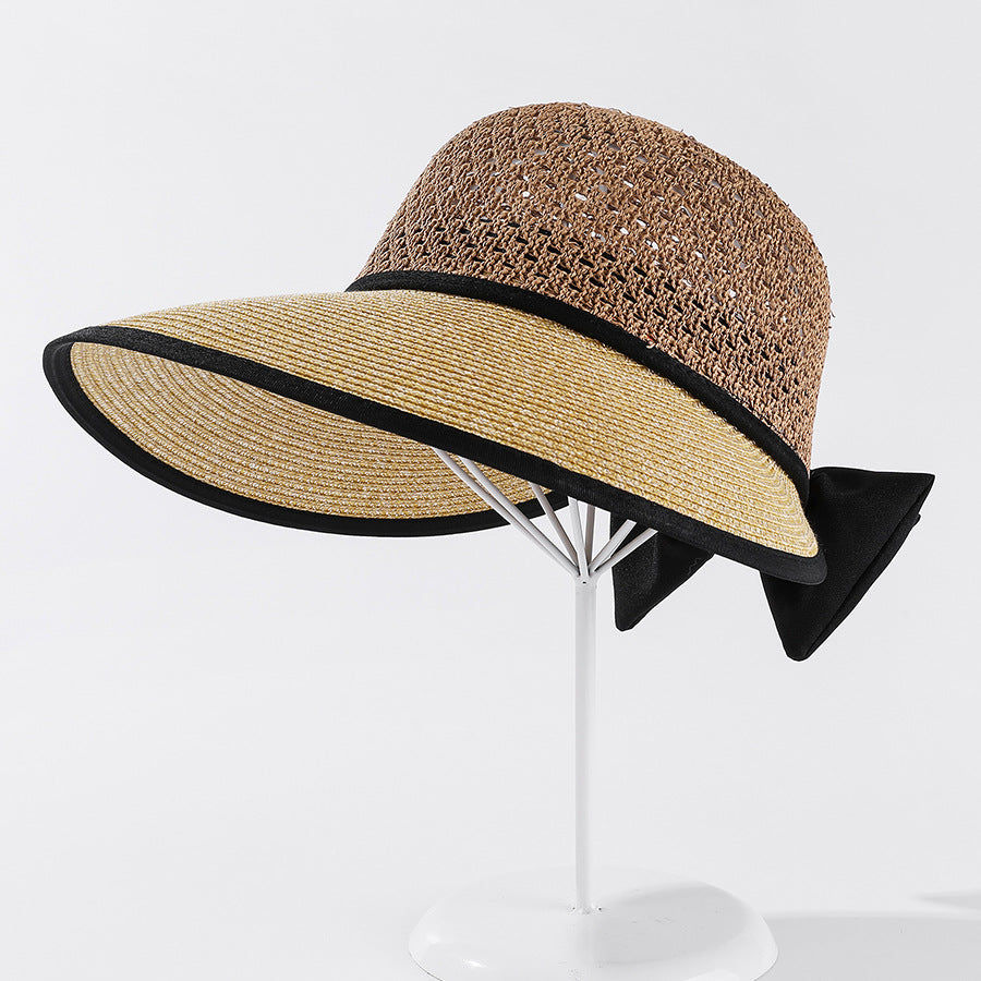 Simple And Casual Bow Tie Face Protection Sun Hat