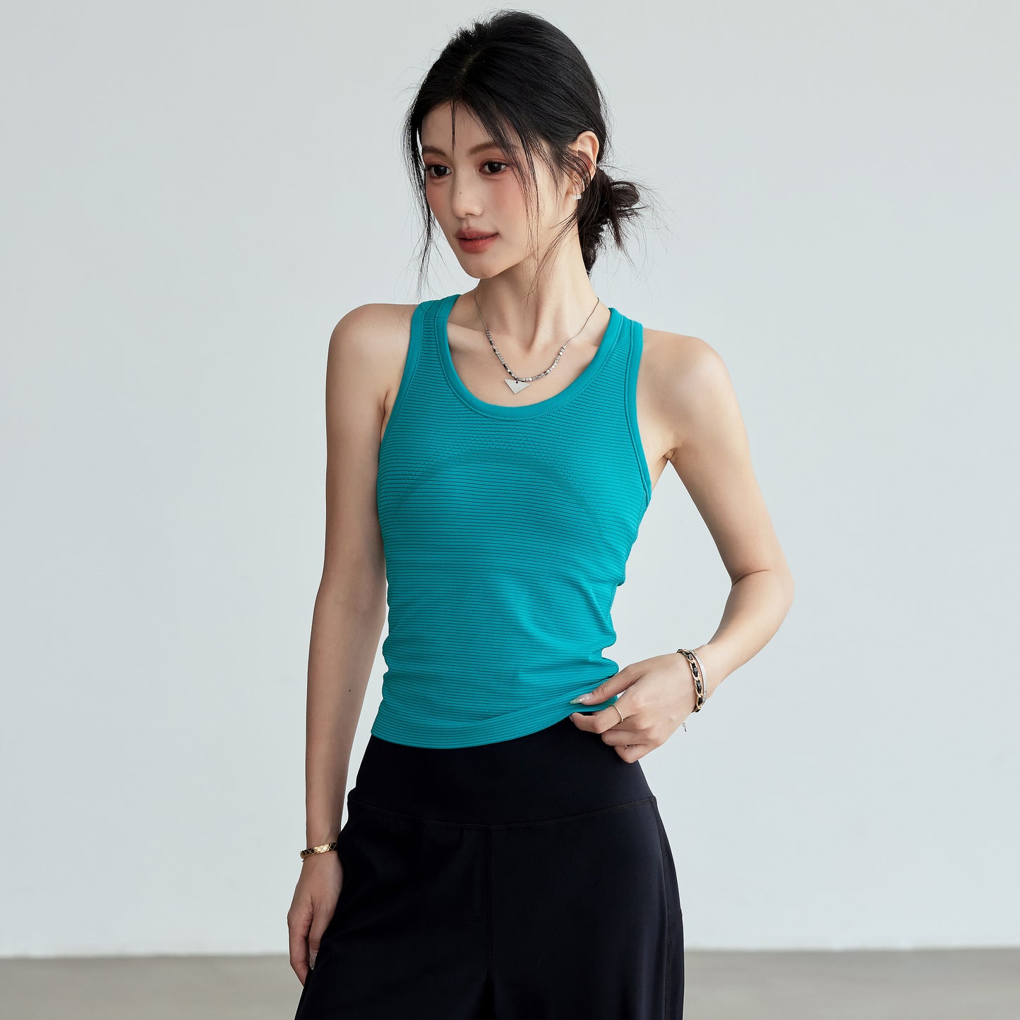 Womens I-beam Back-support Sports Tank Top For Shock-absorbing Running