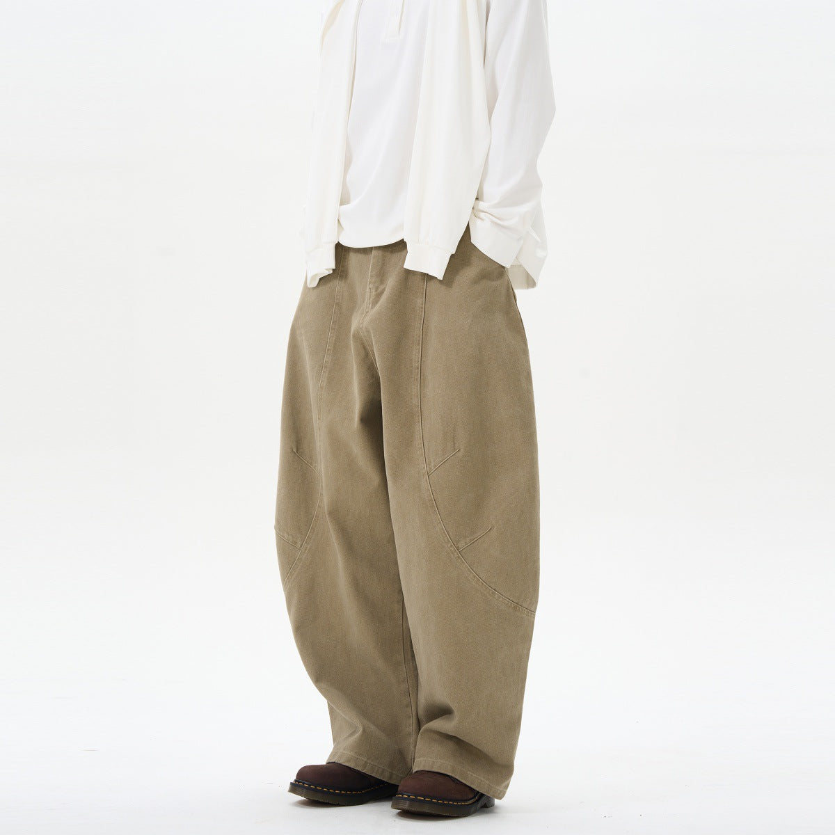 Green Brown Loose Matchet Pants Men And Women