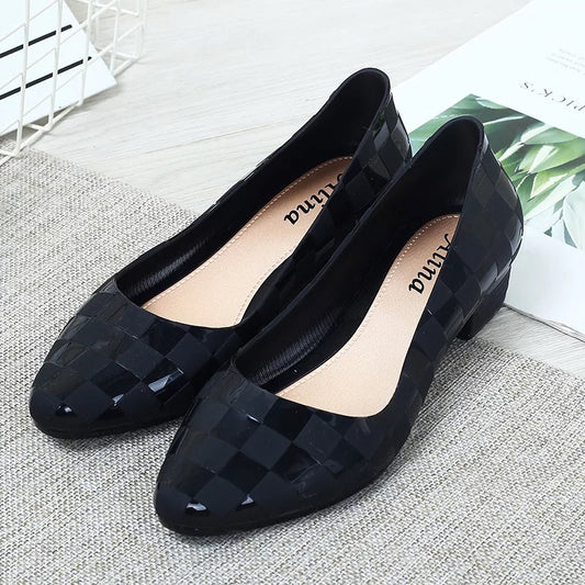 Plaid Pointed Toe Shoes Jelly Casual Shallow Mouth Korean Version