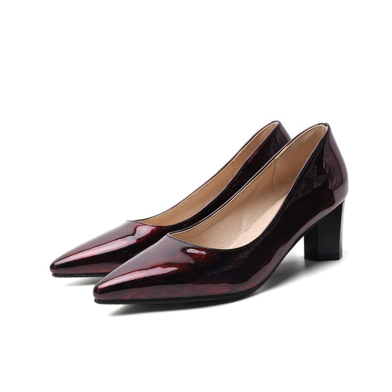 Women's Shoes Wine Red Leather Shoes