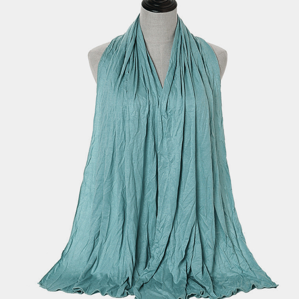 Solid Color Rayon Jersey Women's Scarf Mercerized Cotton Modal Kerchief