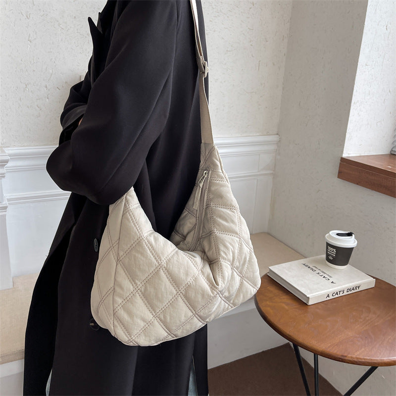 Women's Fashion Versatile Simple Large-capacity Rhombus Crossbody Bag