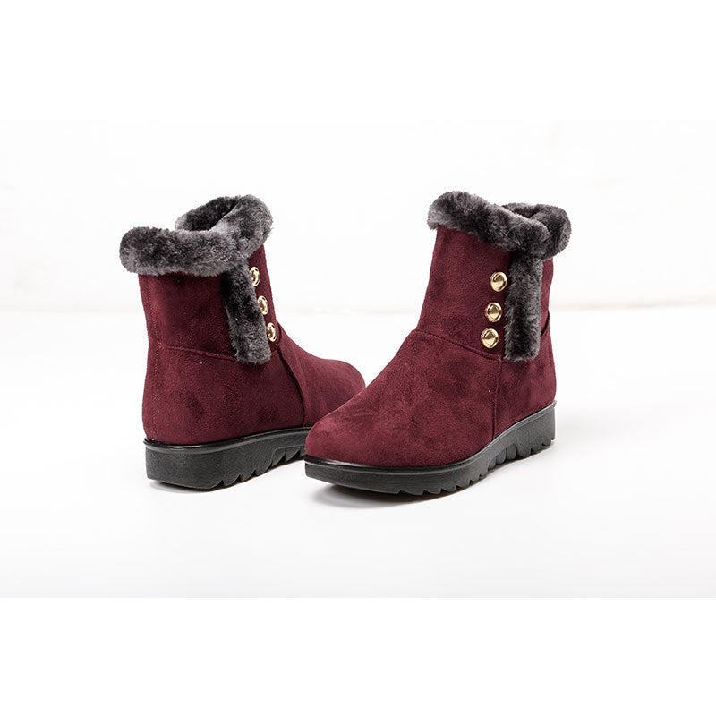 Old Beijing Cloth Shoes Soft Bottom Cotton Boots Women's Middle-aged And Elderly Mom Shoes Elderly Cotton-padded Shoes Flat Snow Boots