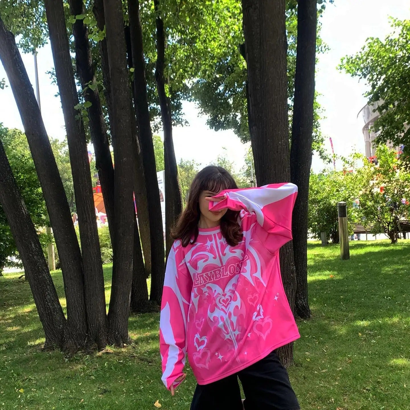 American Retro Jersey Street Love Loose Long Sleeve