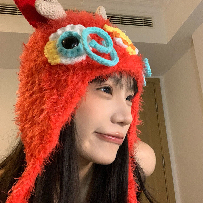 Casual Cartoon Personality All-match Earflaps Head-wrapping Hat