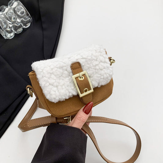 Plush Stitching Fashion Underarm Bag Women's Bag