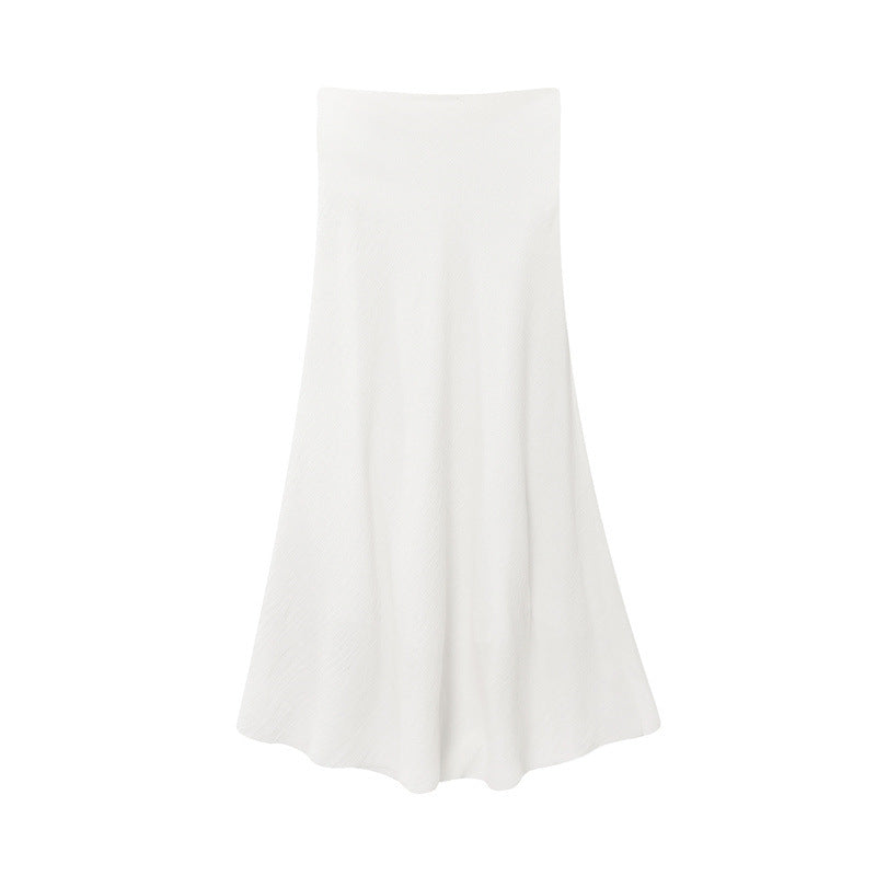 Linen Casual Suit Hanging Neck Casual Top Half Skirt