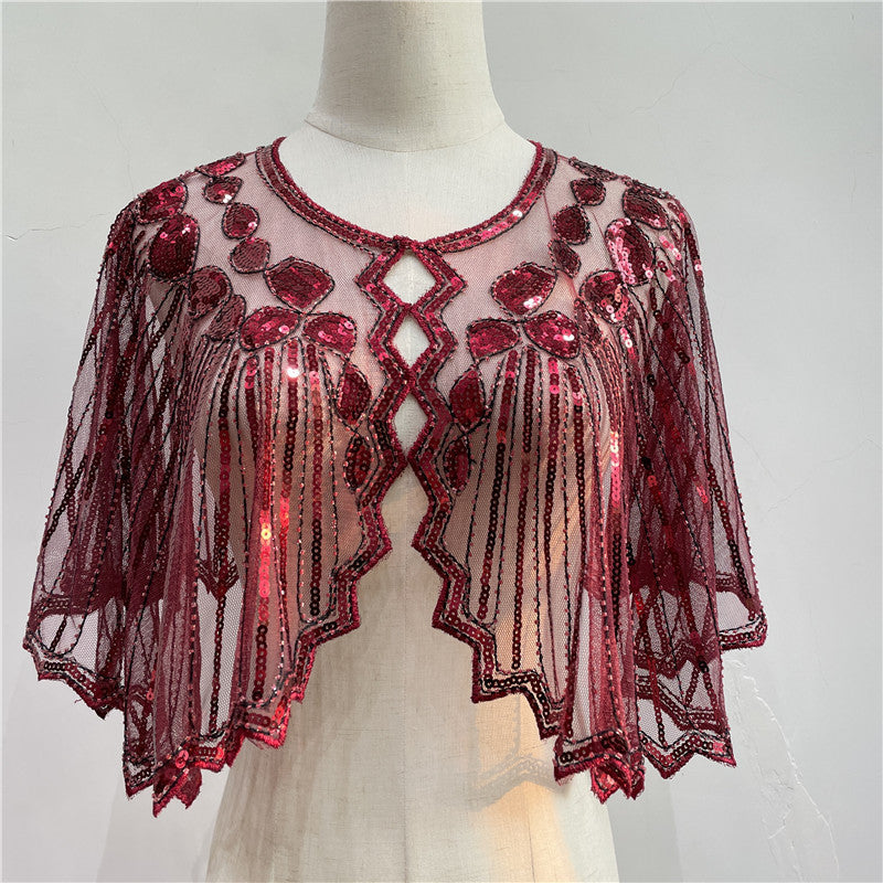 Shawl Outer Match Short And Thin Sequined Dress