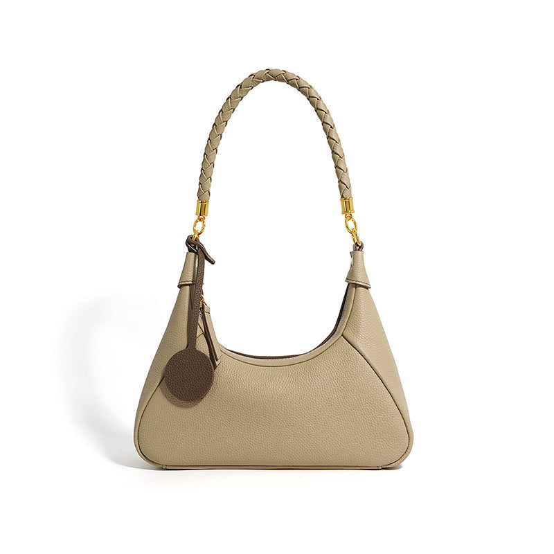 Women's Trendy Cowhide Texture Underarm Bag