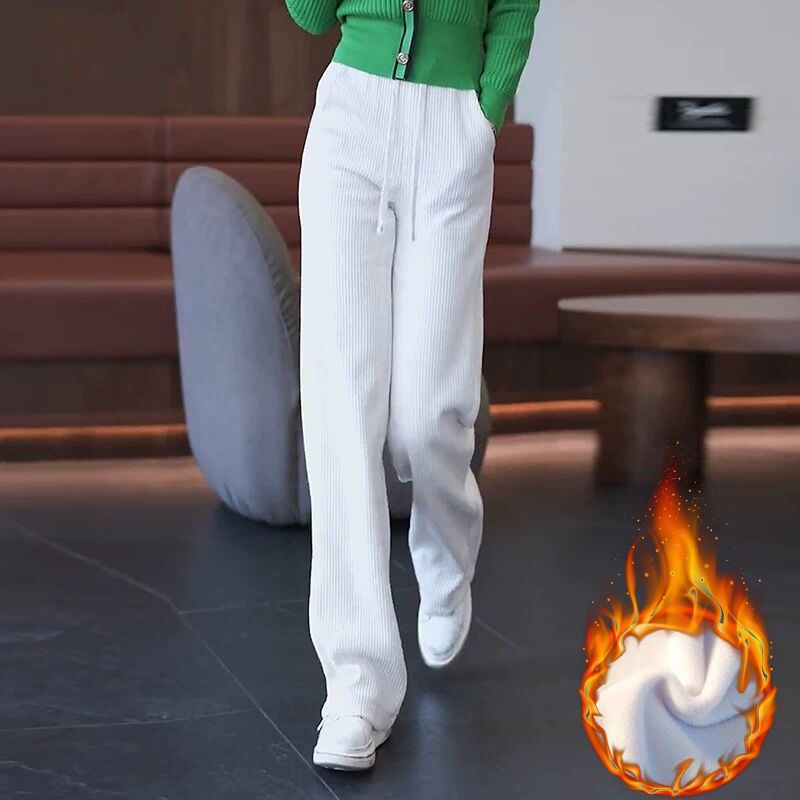 Women's Wide-leg Pants Autumn And Winter New High Waist Drooping Straight Thickening Pants