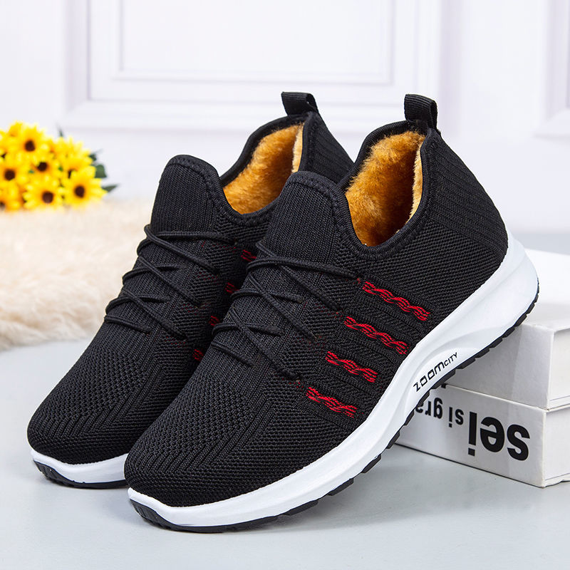 Old Beijing Women's Cloth Shoes Winter Plus Velvet To Keep Warm Flat-bottom Non-slip