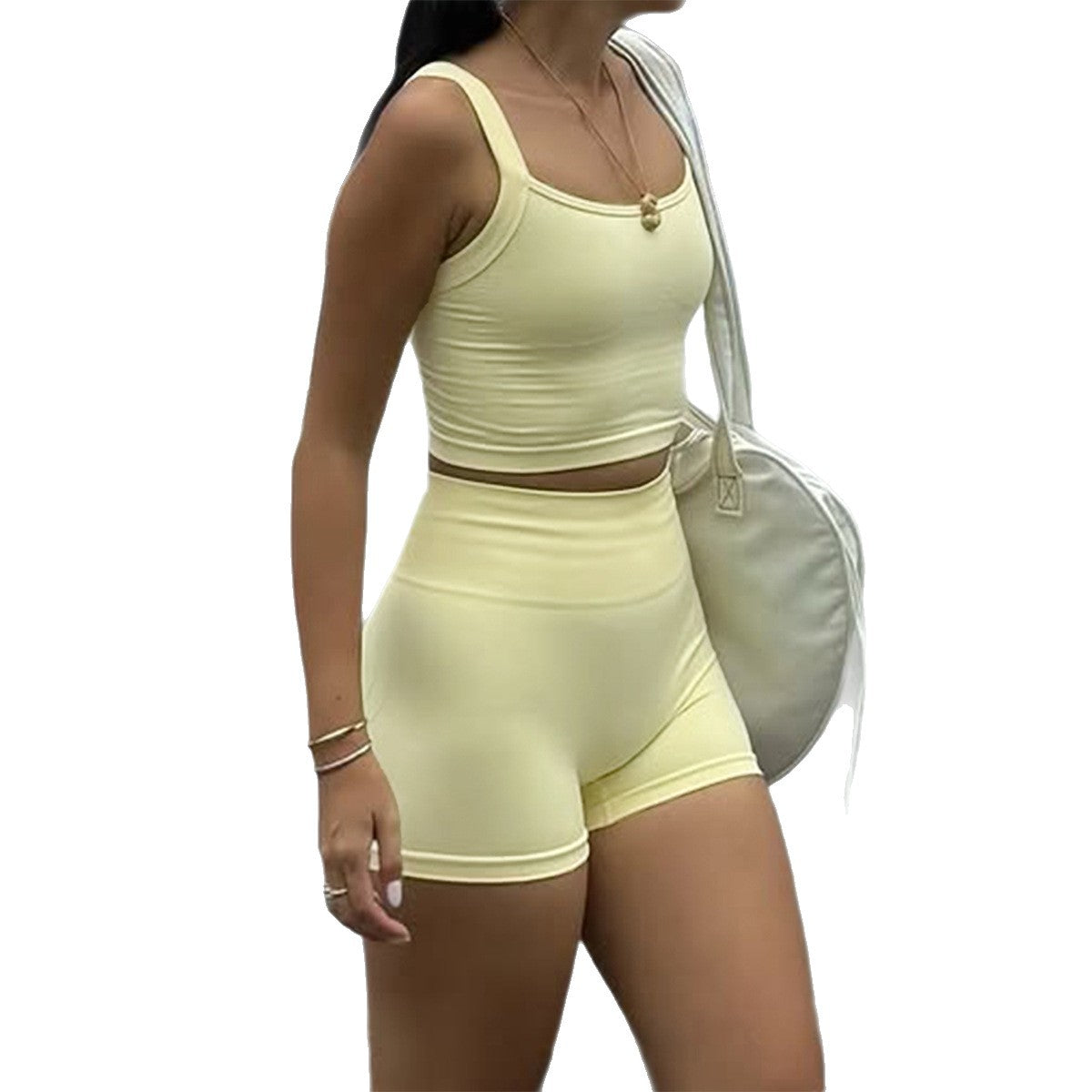 Womens Sports Camisole And Shorts Two Piece Set