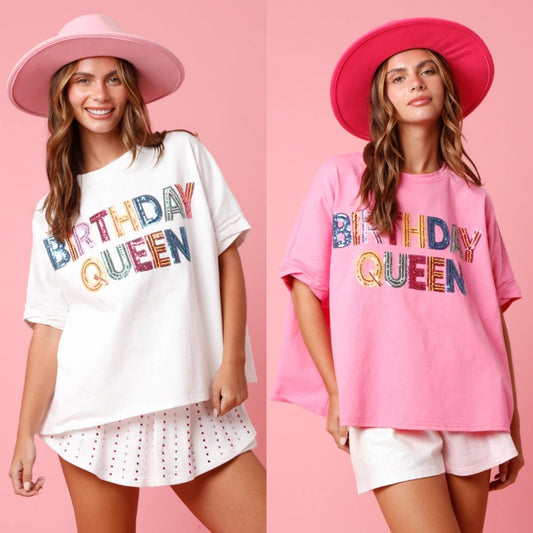 Birthday Sequined Top Loose T-shirt For Women
