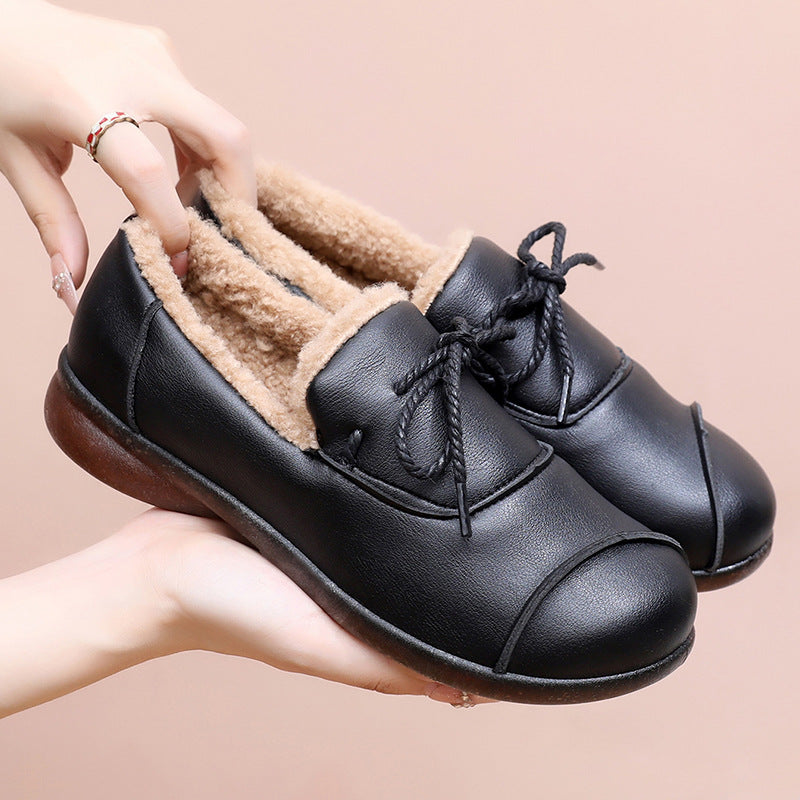 Flat Non-slip Slip-on Fleece-lined Warm Shoes