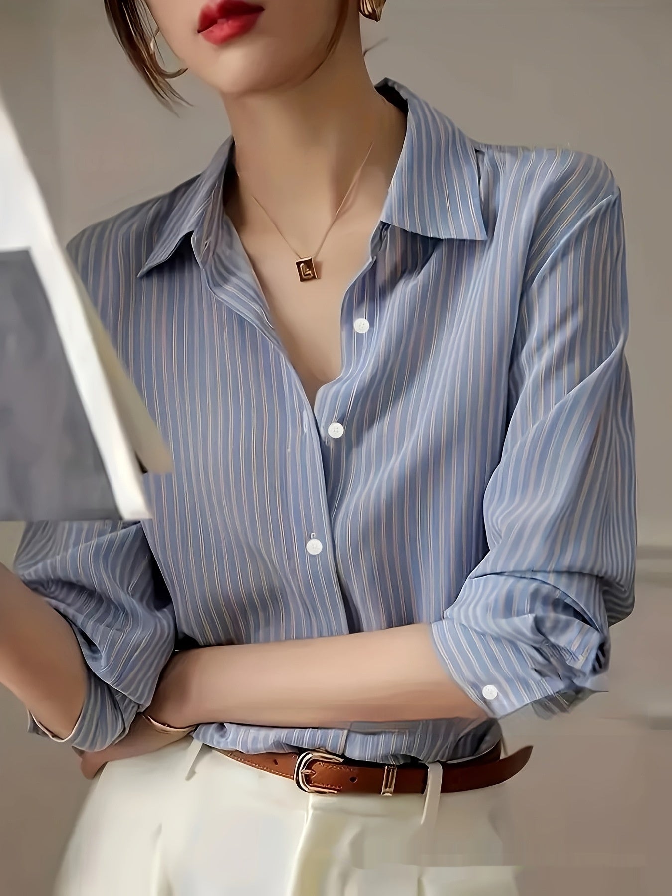 Spring New Striped Casual Shirt For Women