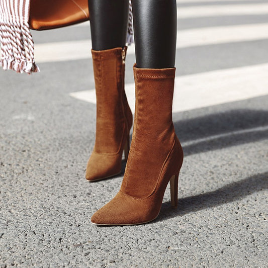 Foreign Trade Women's Boots Pointed Toe Stiletto Large Size