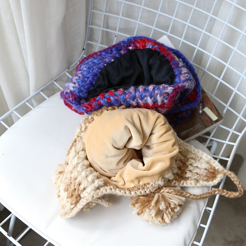 European Yarn Mixed Color Wool Lei Feng Hat