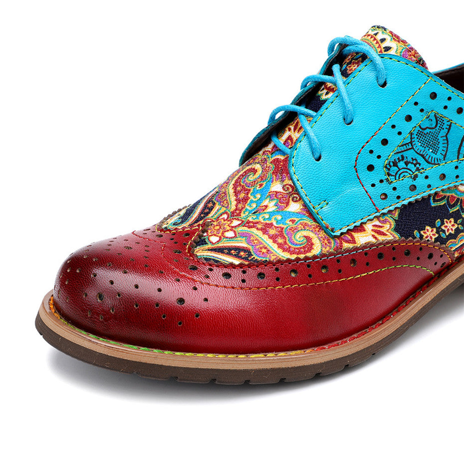 Casual Retro Ethnic Style Brogue Leather Shoes