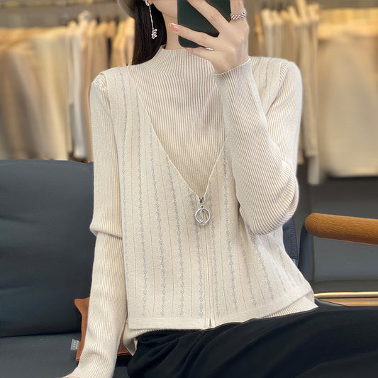 Women's Sweater Fake Two Pieces