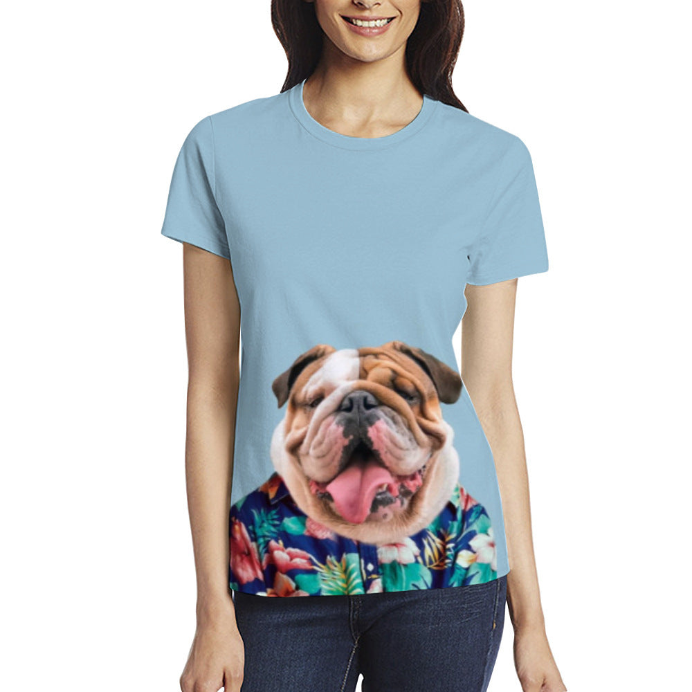 Creative Personalized 3D-printed Casual Womens Short-sleeve Top