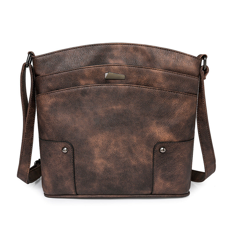 Retro Multi-layer PU Bag Women's Simple High-grade Crossbody