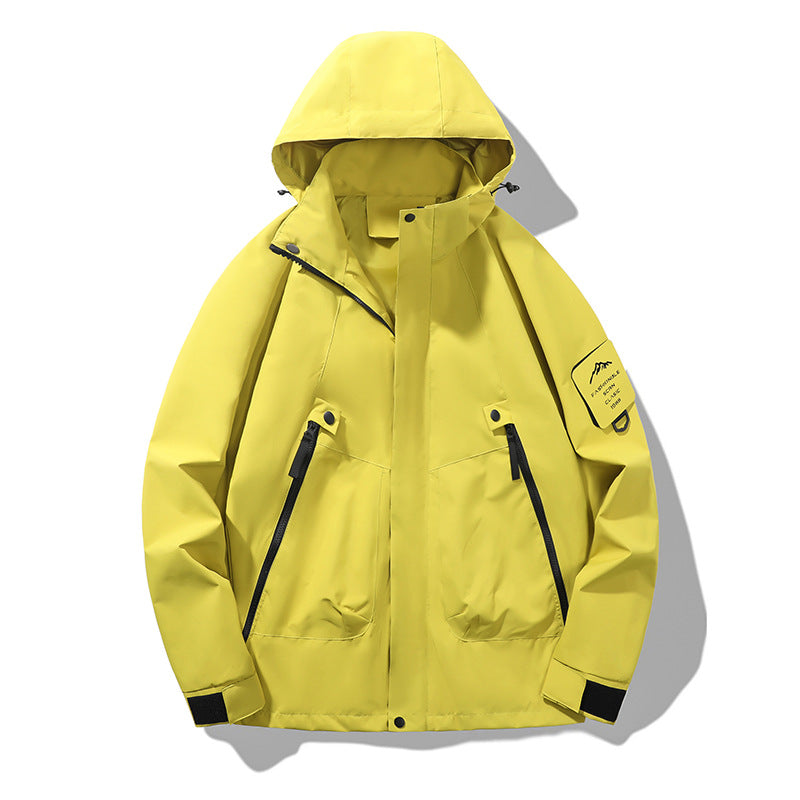 Color-blocked Hard-shell Outdoor Windbreaker Jacket