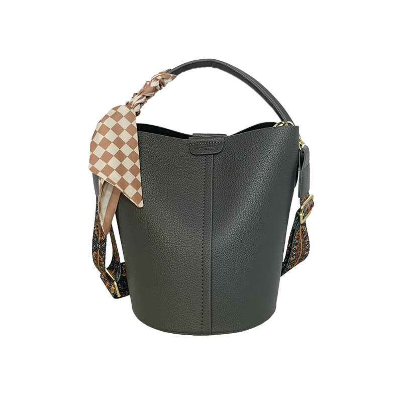 Women's Fashionable Large Capacity Ribbon Handbag With Bucket