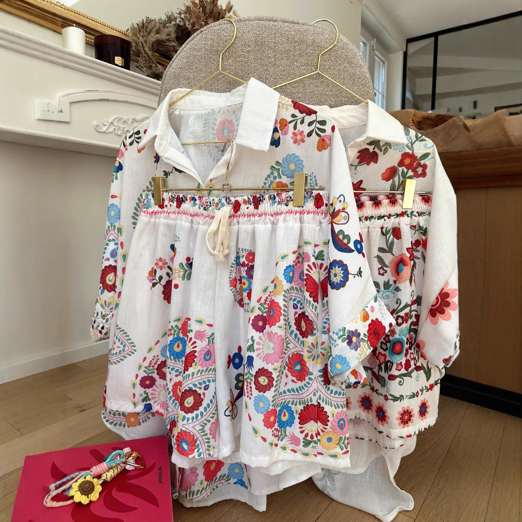 Casual Fashion Linen Shirt Set For Women