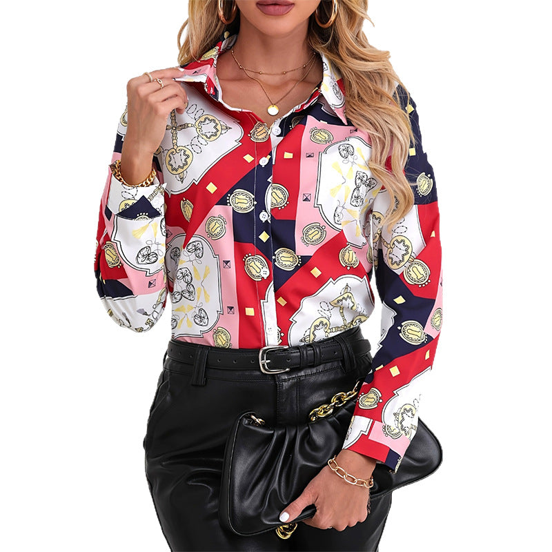 Elegant And Stylish Long-sleeve Womens Blouse