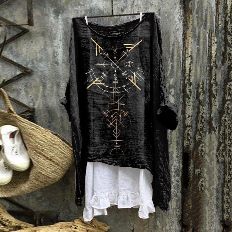 Summer Monsoon Long Sleeve Printed Urban Leisure Pullover Single Top