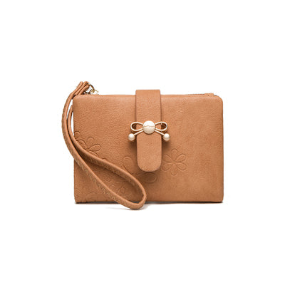 Small Purse Short Style Bow Hand Rope Two Fold Wallet