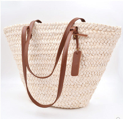 Elegant Women's Woven Shoulder Straw Bag