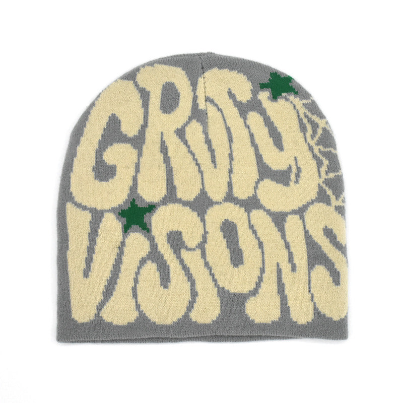 Knitted Jacquard Hat Hip Hop Letters Street Trend