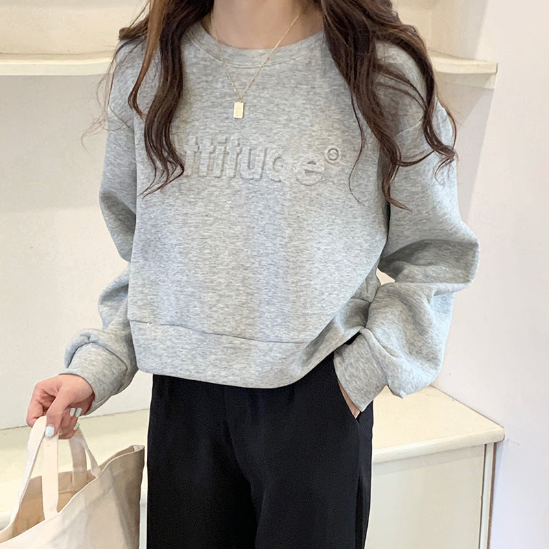 All-match Long-sleeved Sweater Women's Letter Design Sense