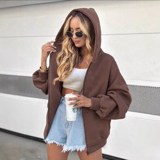 Mode Hætte Casual Kvinde Cardigan Top