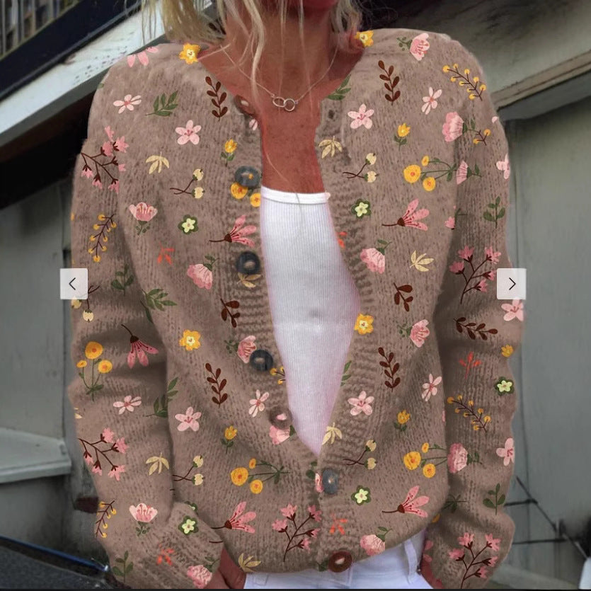 Digital Printing Cardigan Coat Outerwear Women 3D