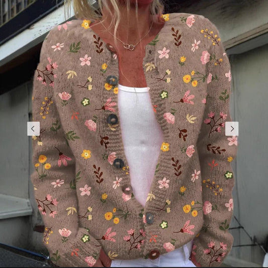 Digital Printing Cardigan Coat Outerwear Women 3D