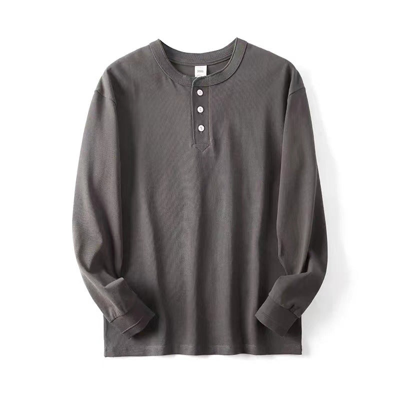 Men's Retro Simple All-match Solid Color Long Sleeve