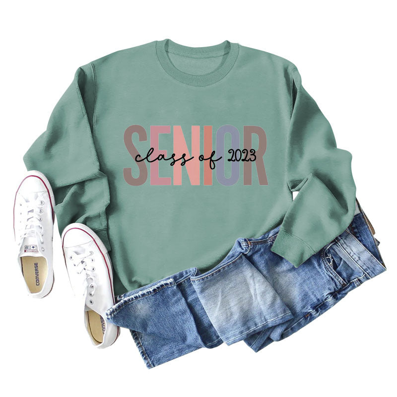 Female Lettering Fashion Loose Casual Long Sleeve Sweater