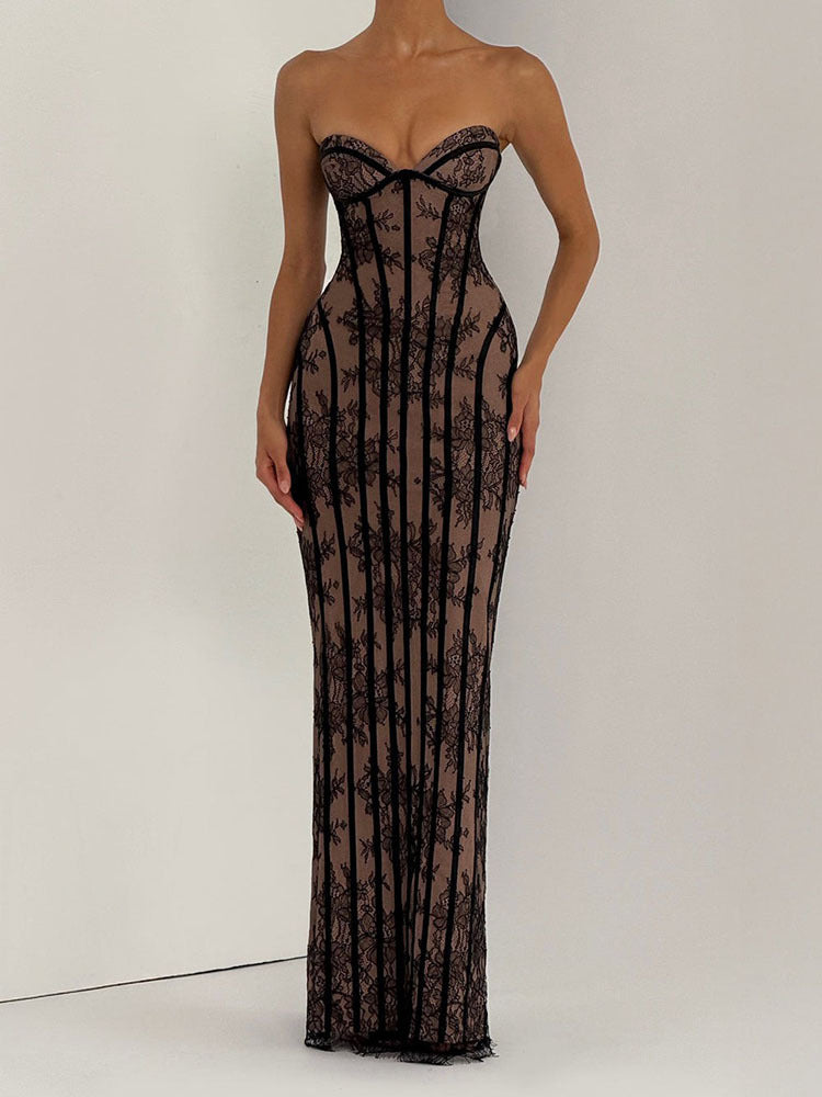 Sexy Strapless, Backless, Body-hugging Elegant Long Dress
