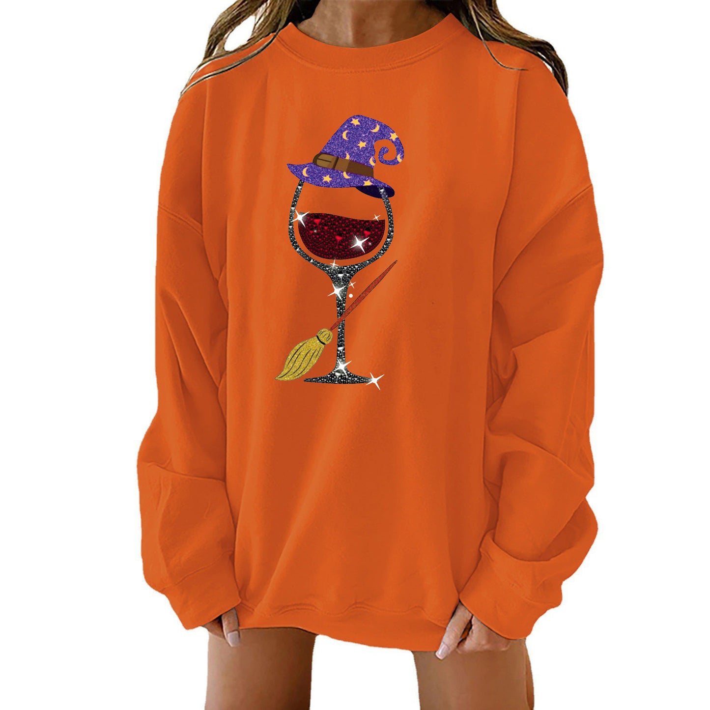 Halloween Kreativt Tema Tryk Løs Sweater