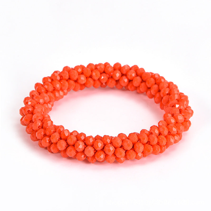Crystal Color Elastic Rubber Band Hair Ring Ponytail Simple
