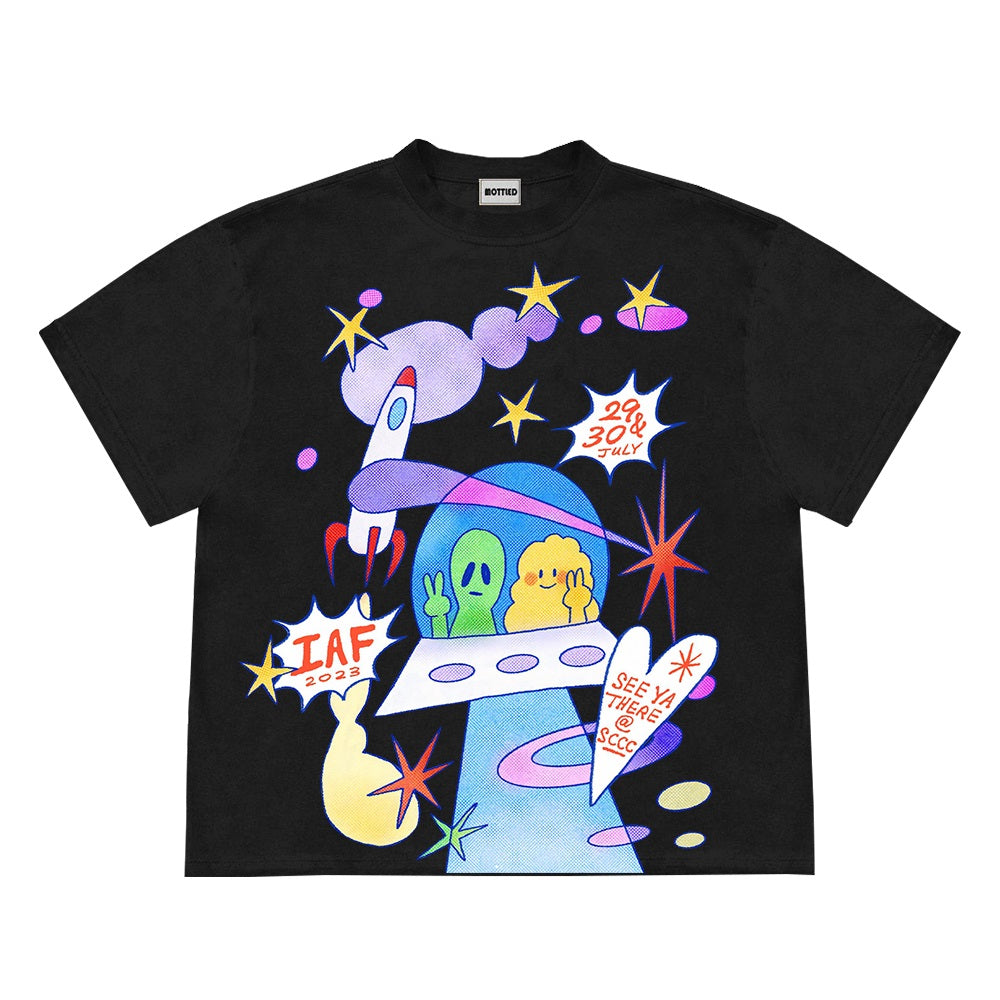 Ins Style Design Artistic Illustration UFO Niche Short Sleeve