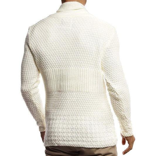 Mode ensfarvet langærmet strikjakke ny sweater
