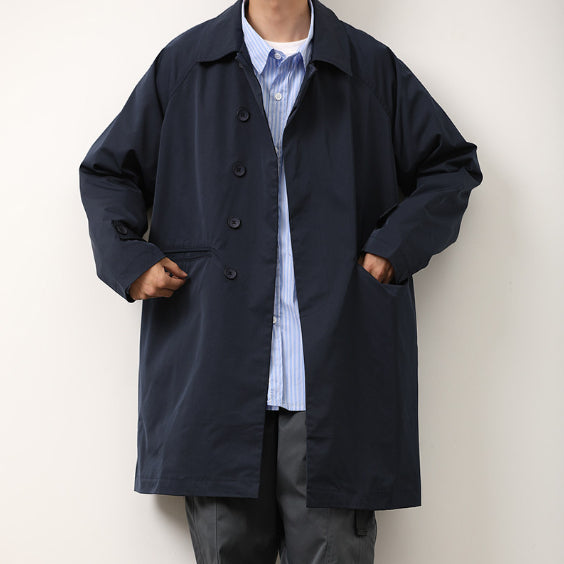 Japanese-style Solid-color Mens Loose-fitting Casual Basic Springautumn Trench Coat