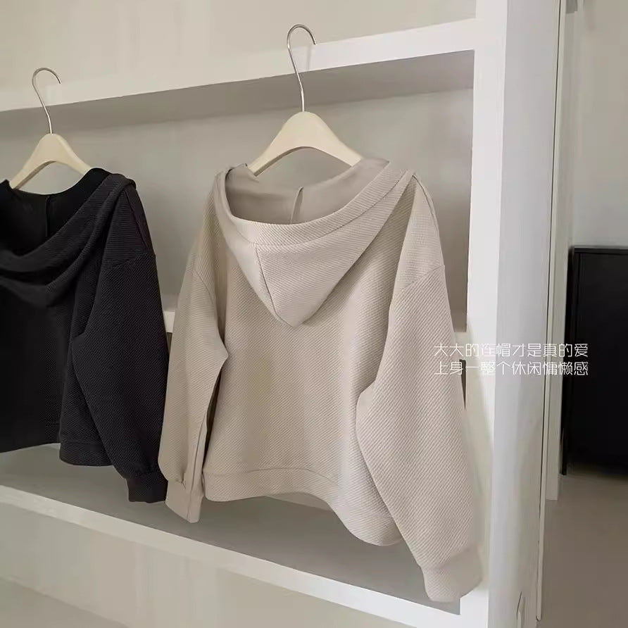 New Korean-style Loose Hoodie Sweatshirt Plus Size Set