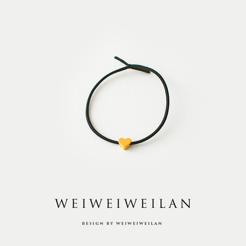 Simple All-match Rubber Band Colored Loving Heart Hair Rope